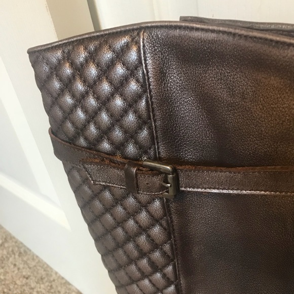 Bronze Metallic Leather Boots - Picture 3 of 7